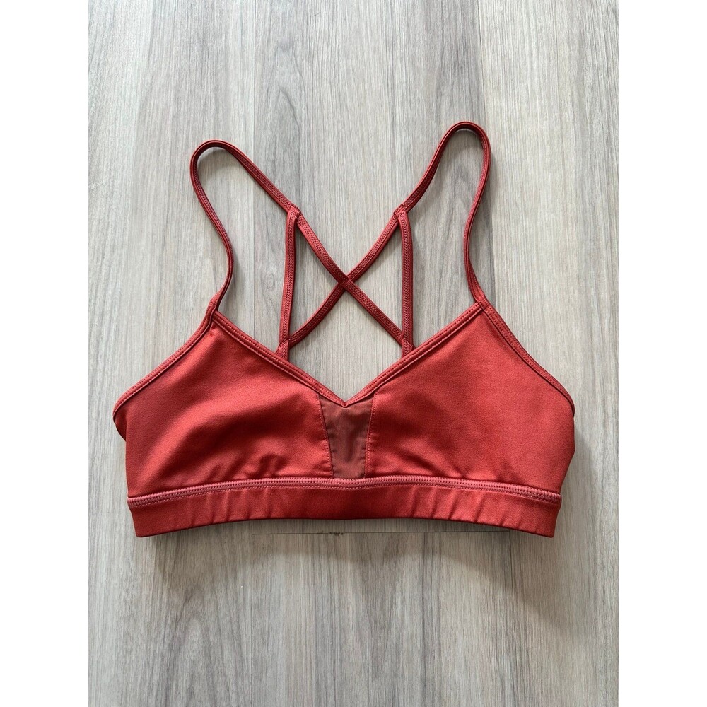 ALO Yoga Goddess Sports Bra Sunbaked Glossy XS